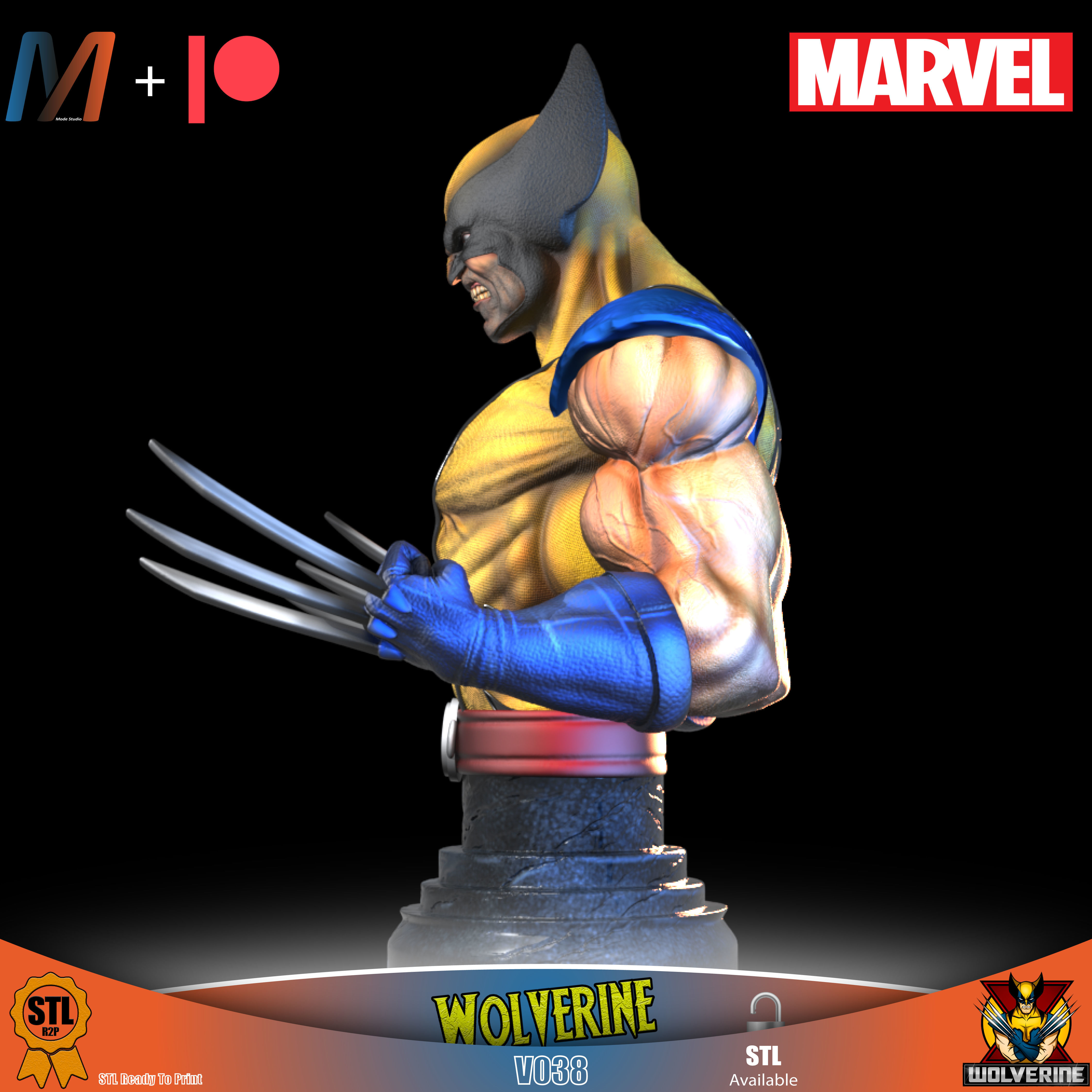 V044 - PACK X6 MARVEL DEADPOOL vs WOLVERINE 3D print model_14