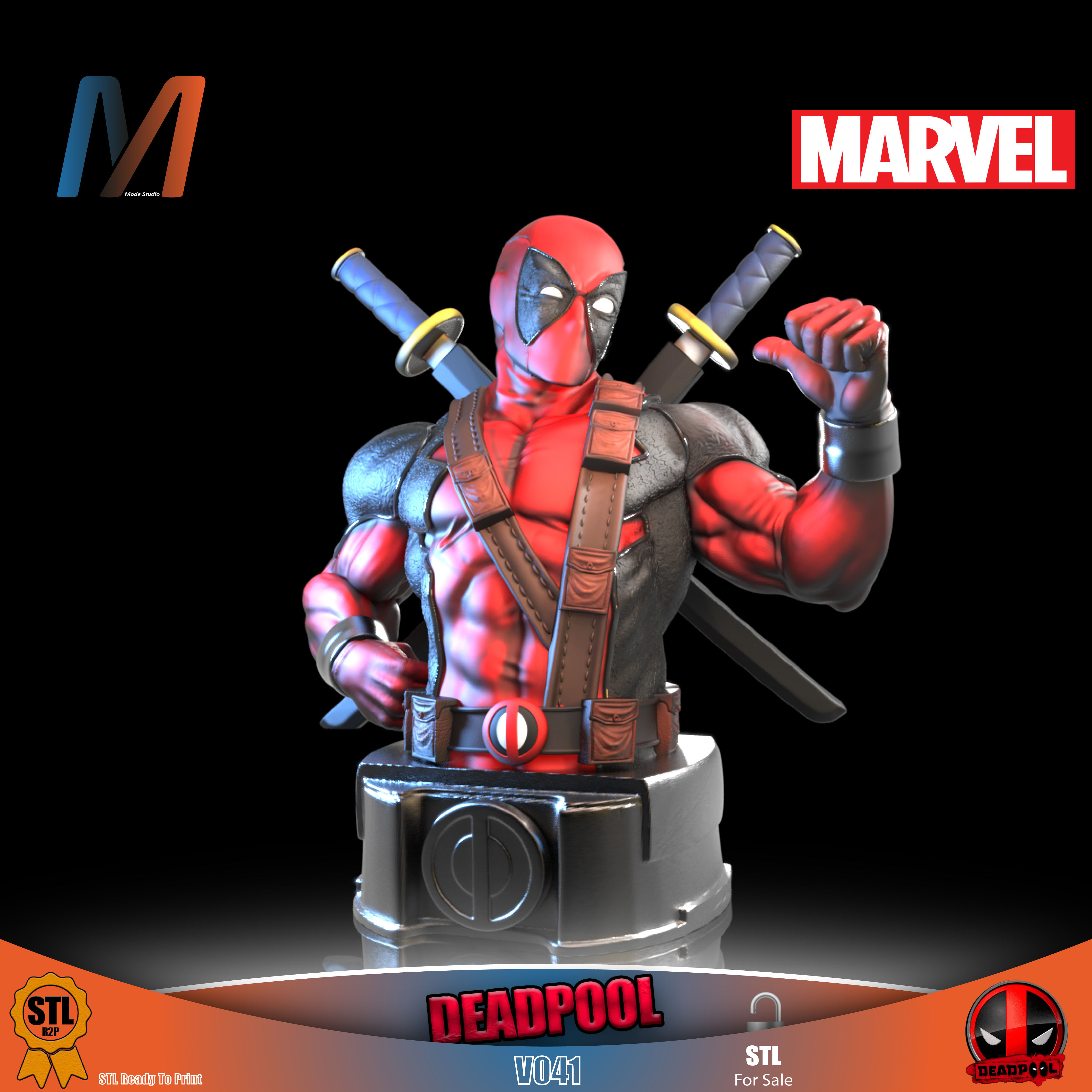 V044 - PACK X6 MARVEL DEADPOOL vs WOLVERINE 3D print model_17