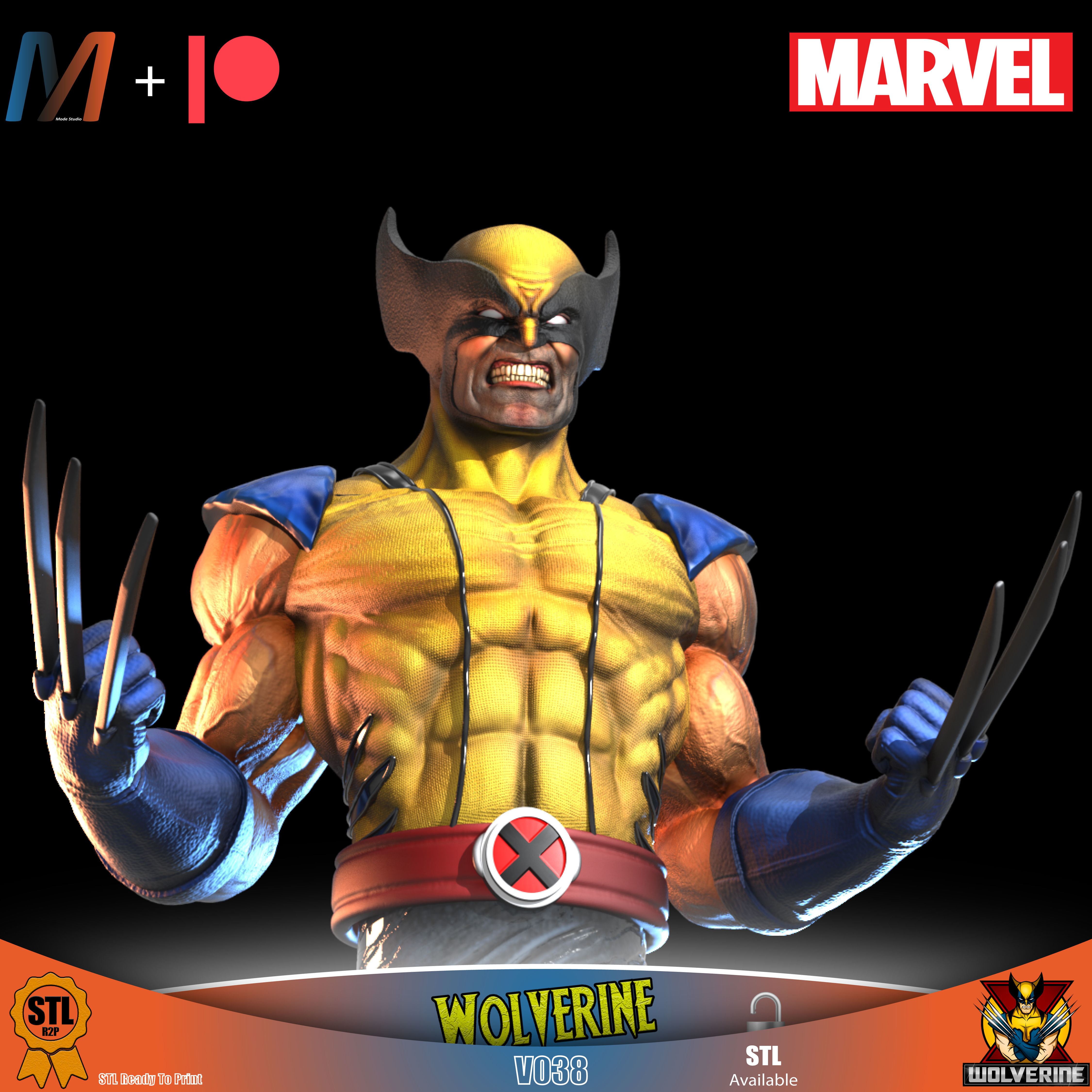 V044 - PACK X6 MARVEL DEADPOOL vs WOLVERINE 3D print model_11