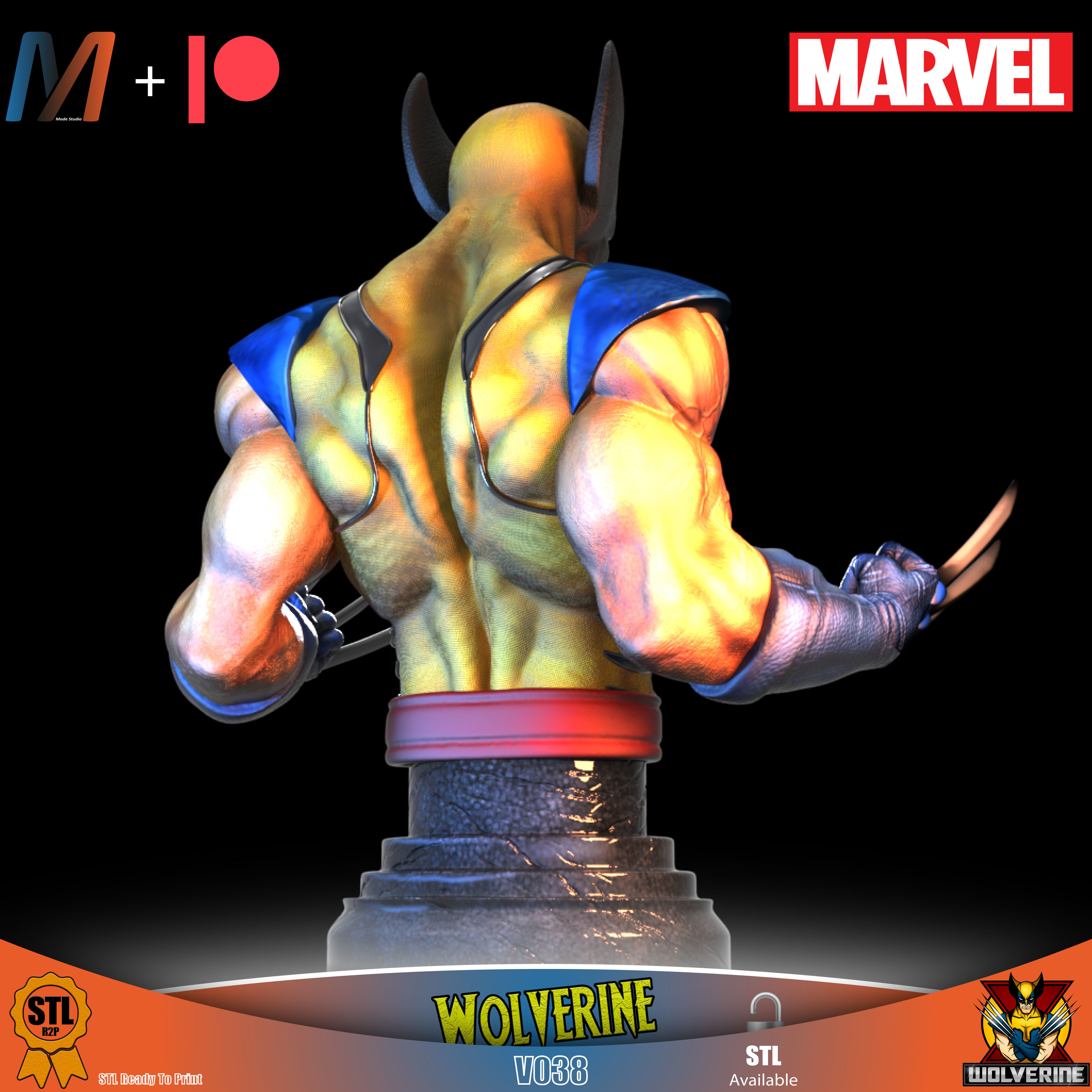 V044 - PACK X6 MARVEL DEADPOOL vs WOLVERINE 3D print model_15