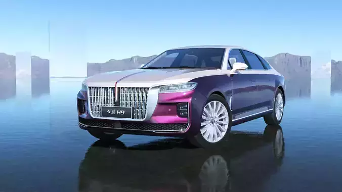 FAW Hongqi H9 2023 with interior 3D model