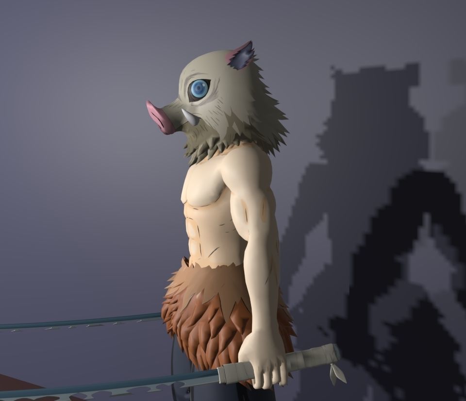 inosuke hashibira 3D model_3