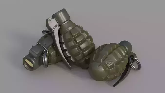 Wz 33 Hand Grenade Low-poly 3D model