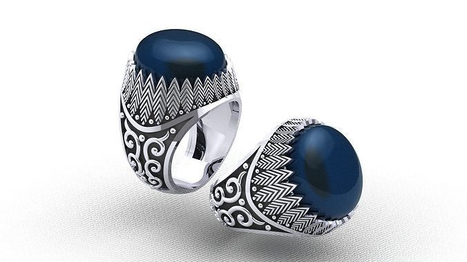 ANTIQUE MENS TURKISH RING 3D print model