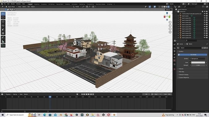 Japanese Residential Neighborhood Low-poly 3D model 7