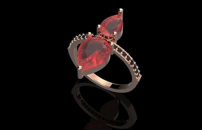  Fashion Ring With Brilliants 3D Print Model 3D print model