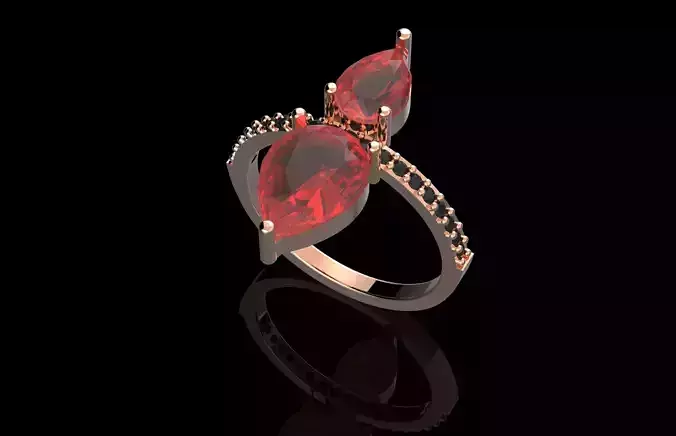  Fashion Ring With Brilliants 3D Print Model