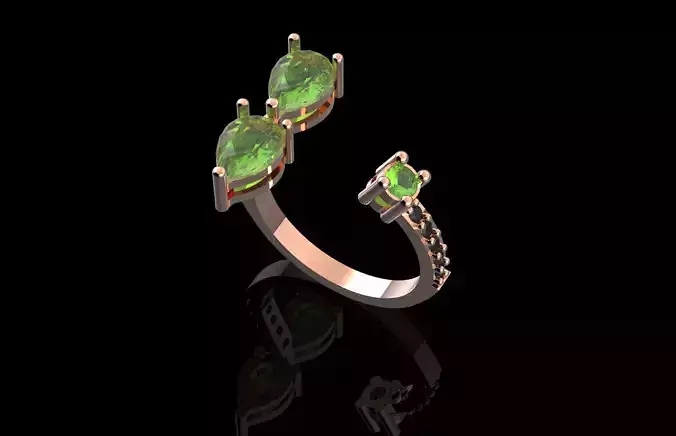  Fashion Ring With Brilliants 3D Print Model