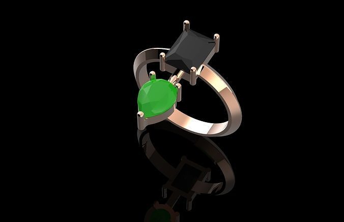 Fashion Ring With Brilliants 3D Print Model 3D print model