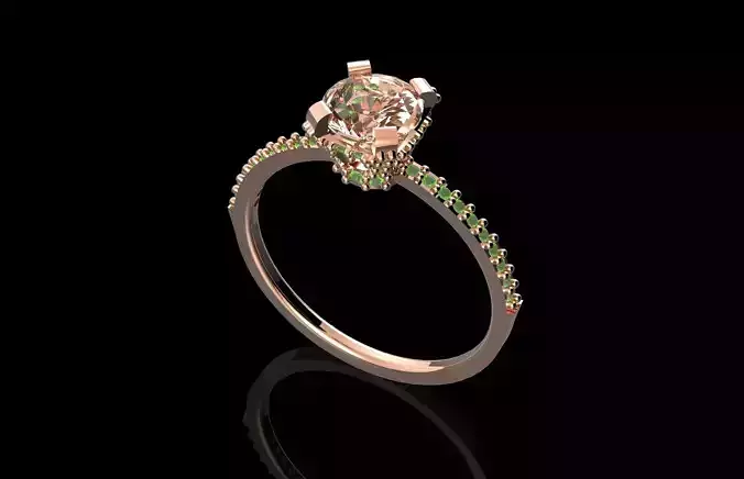 Fashion Ring With Brilliants 3D Print Model