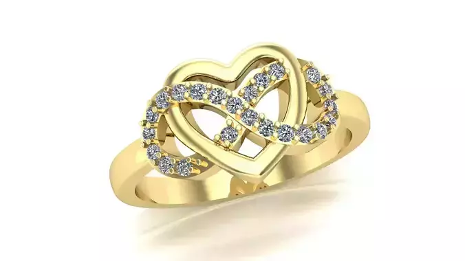 Infinity heart ring with stones
