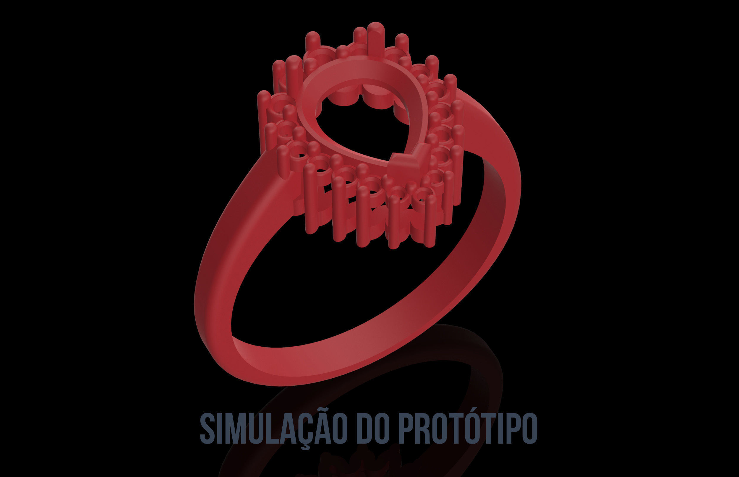 Fashion Ring With Brilliants 3D Print Model 3D print model_6