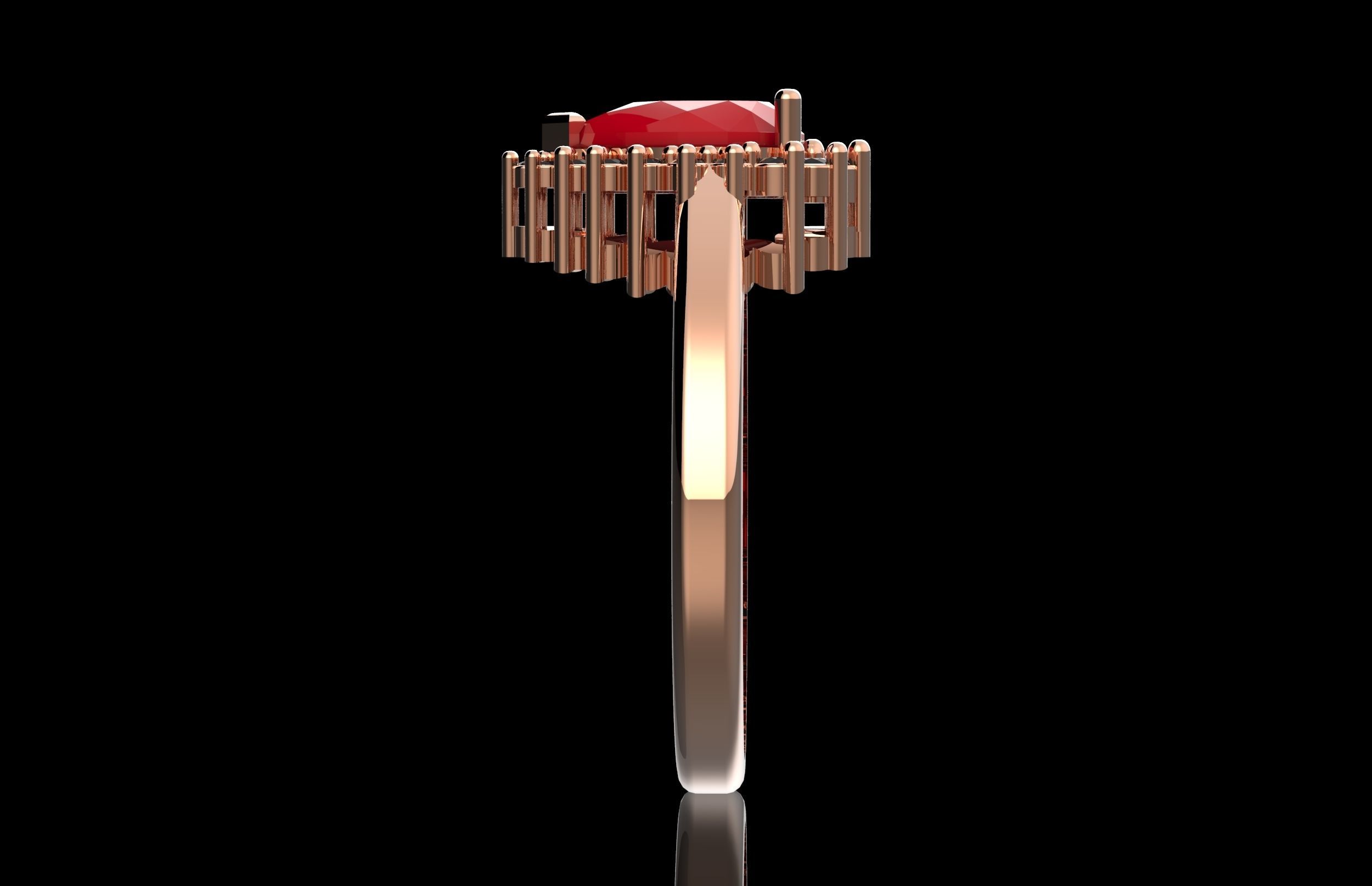 Fashion Ring With Brilliants 3D Print Model 3D print model_3