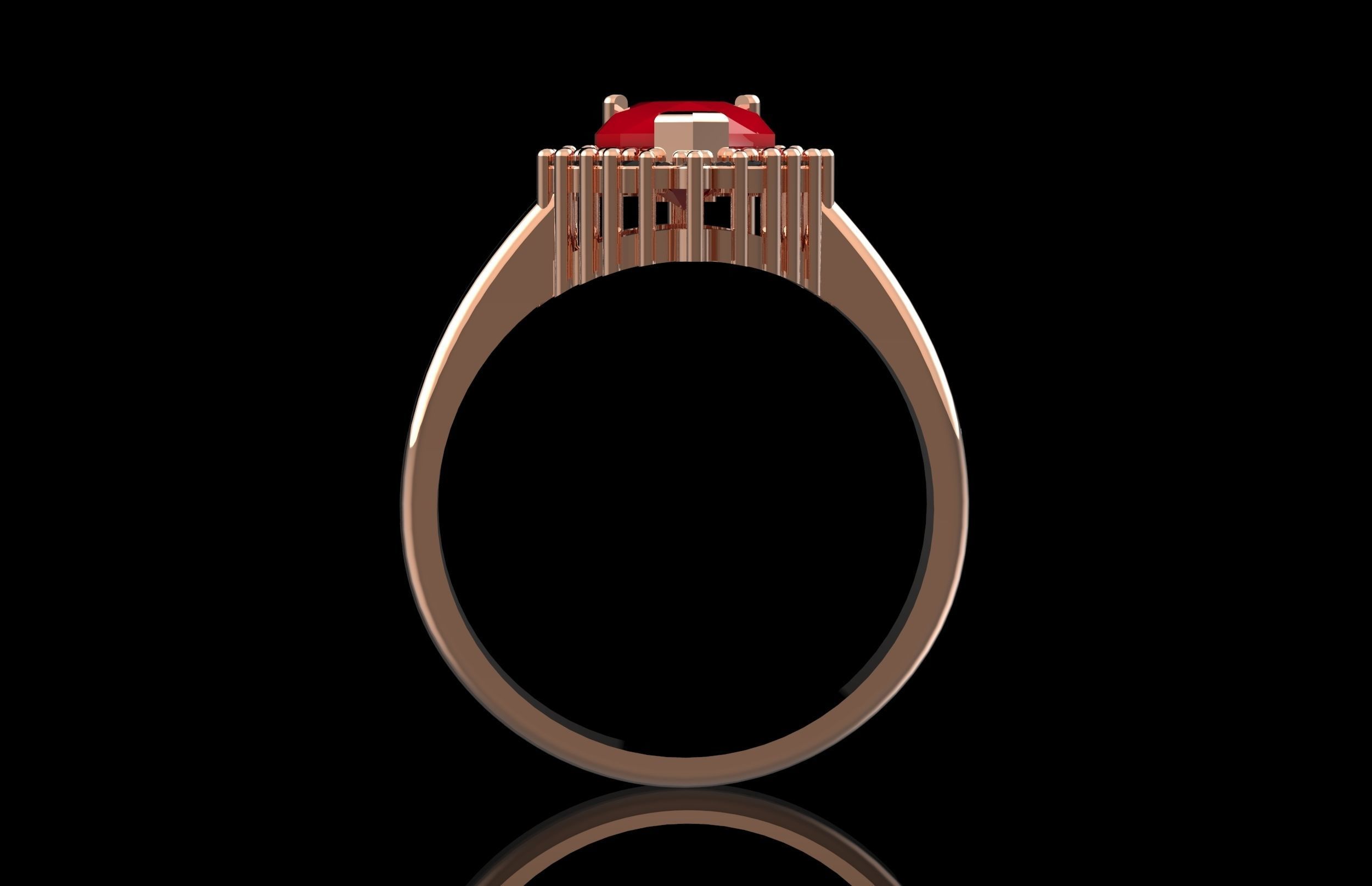 Fashion Ring With Brilliants 3D Print Model 3D print model_4