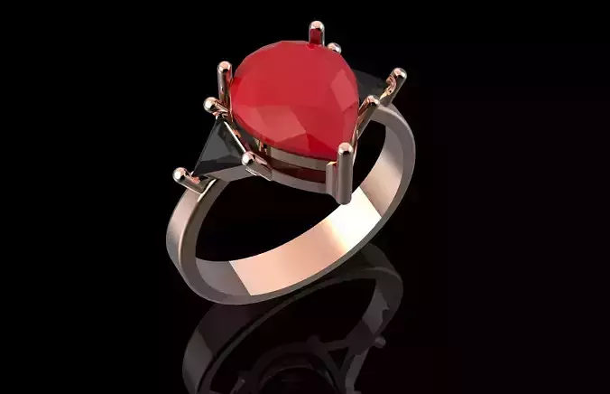  Fashion Ring With Brilliants 3D Print Model