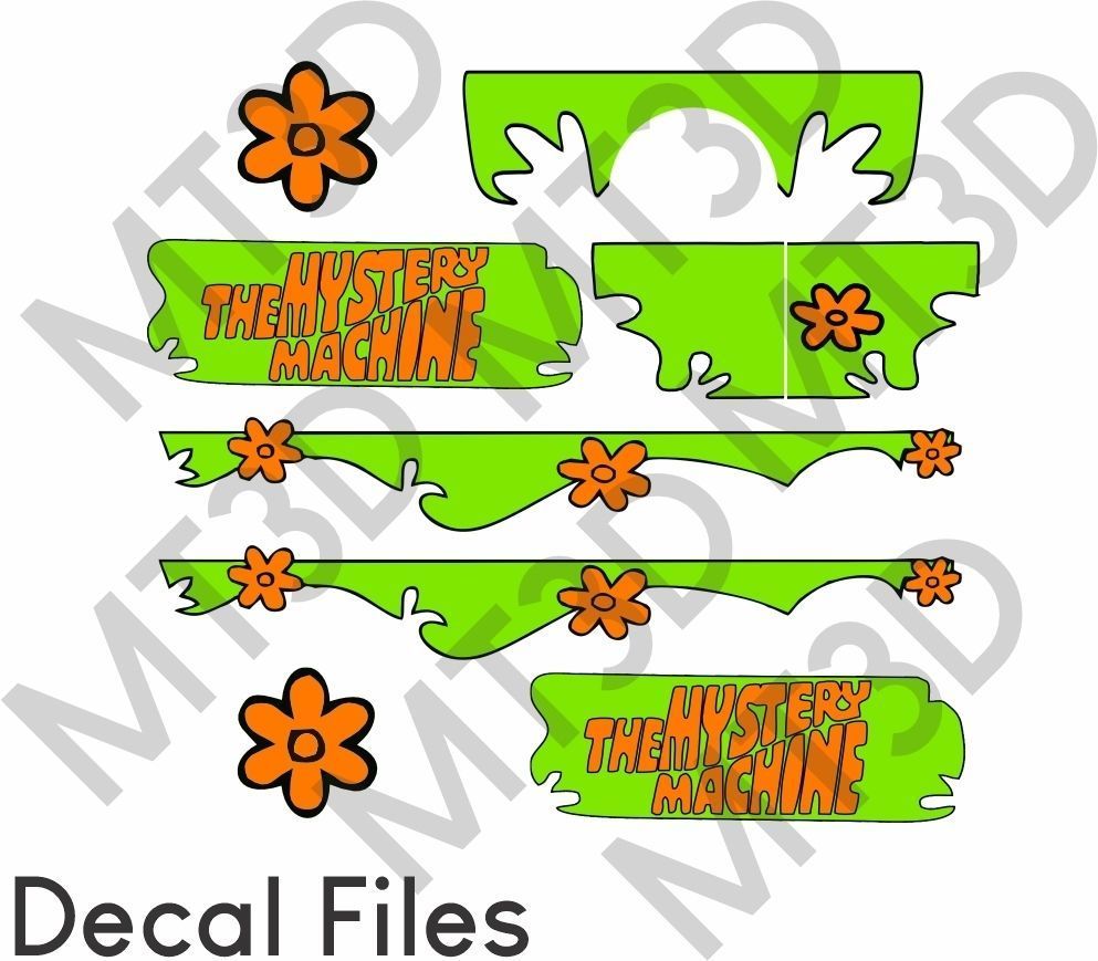 NORMAL AND RACING MYSTERY MACHINE SCALE AUTO FROM SCOOBYDOO  3D print model_16