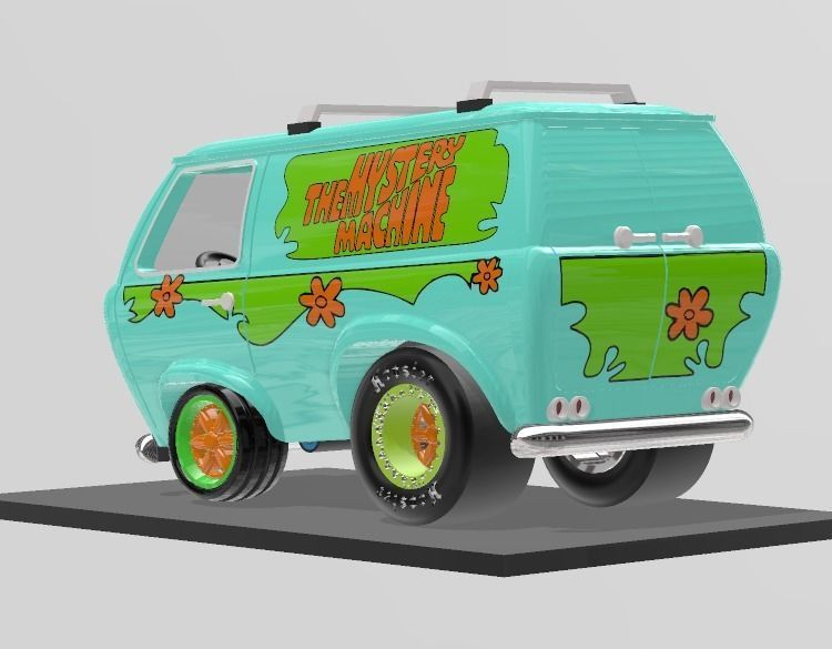 NORMAL AND RACING MYSTERY MACHINE SCALE AUTO FROM SCOOBYDOO  3D print model_3