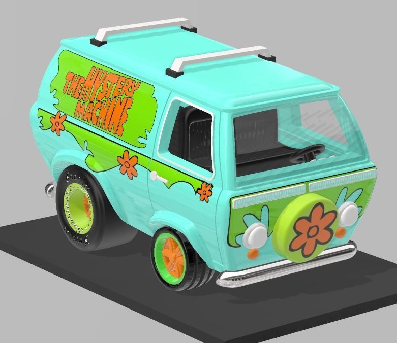 NORMAL AND RACING MYSTERY MACHINE SCALE AUTO FROM SCOOBYDOO  3D print model_2