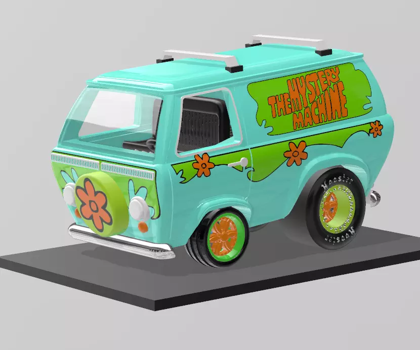 NORMAL AND RACING MYSTERY MACHINE SCALE AUTO FROM SCOOBYDOO  3D print model_0