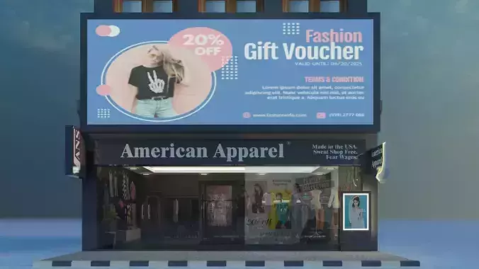 Clothes Shop Low-poly 3D model