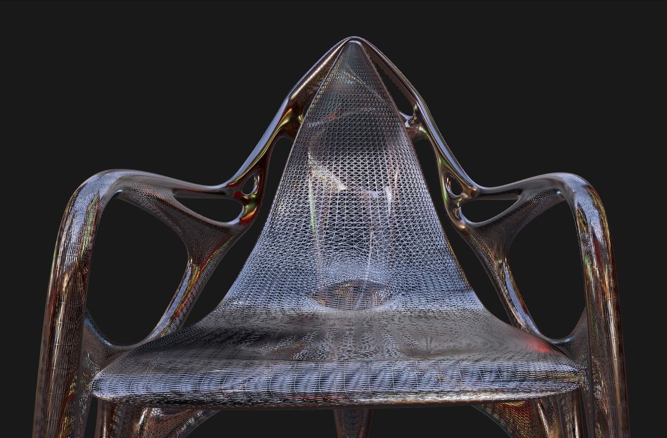 Ebone Inox Steel Chair 3D Model Low-poly 3D model_8