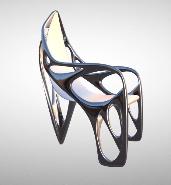 Ebone Inox Steel Chair 3D Model Low-poly 3D model_6