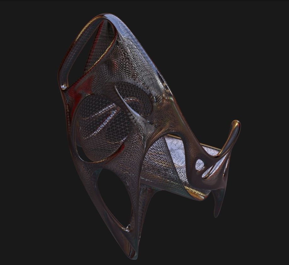 Ebone Inox Steel Chair 3D Model Low-poly 3D model_9