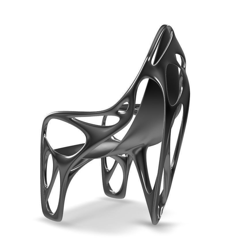 Ebone Inox Steel Chair 3D Model Low-poly 3D model_2