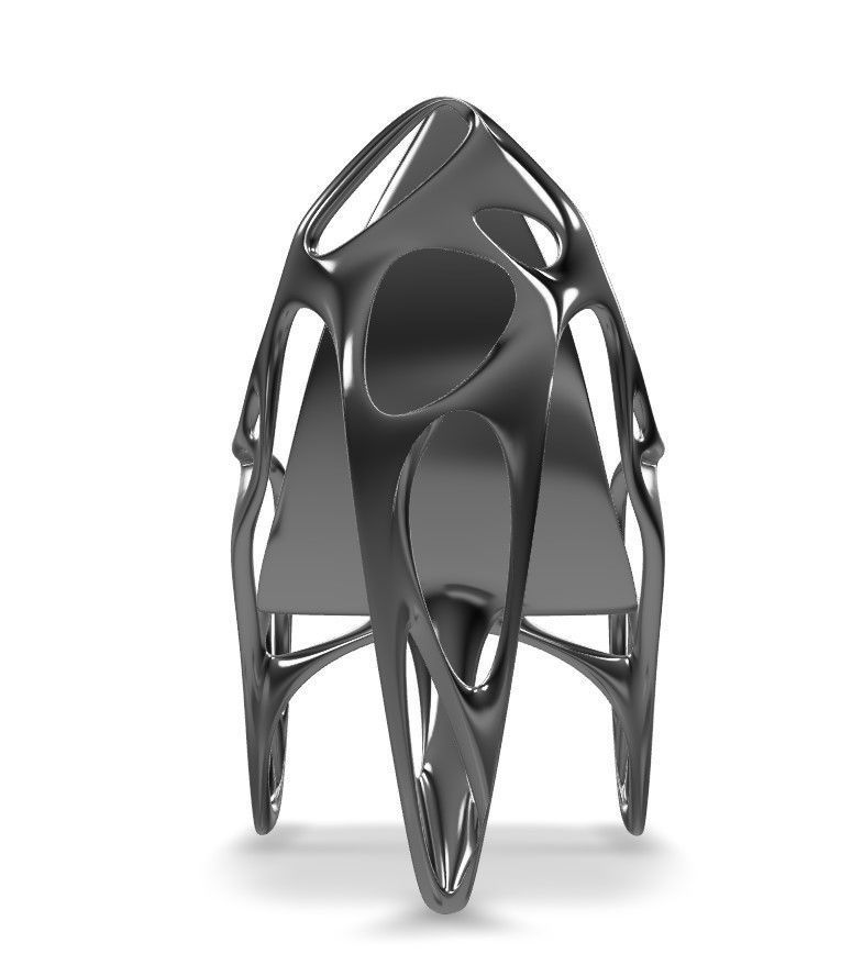 Ebone Inox Steel Chair 3D Model Low-poly 3D model_3