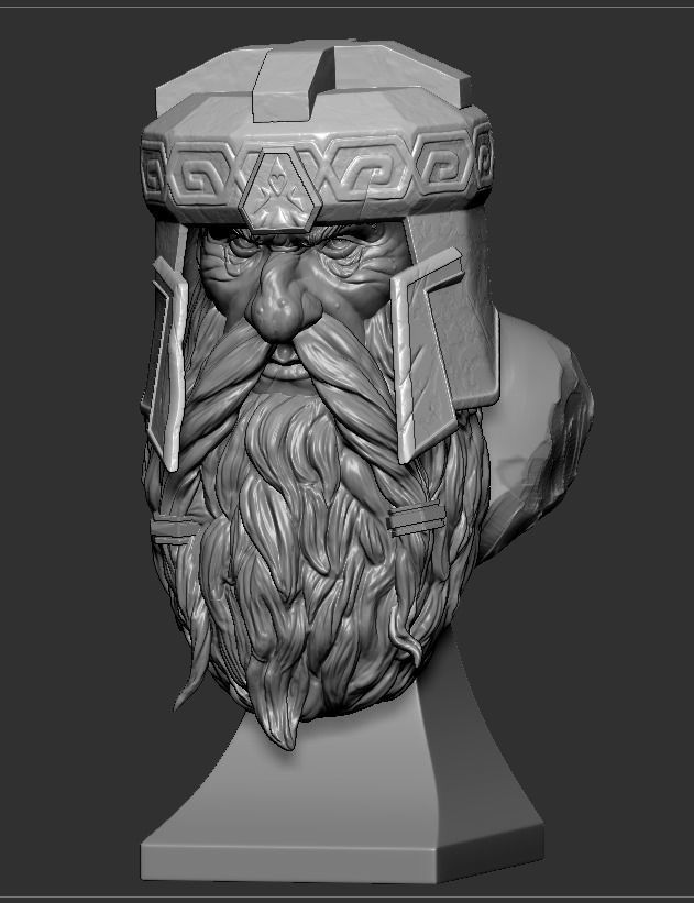 Dwarf Bust Statue 3D print model_1