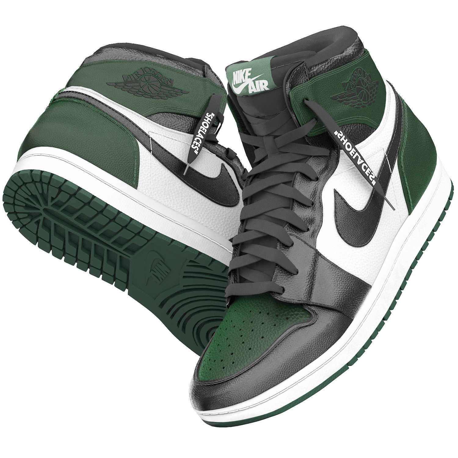 air jordan 1 retro high pine green 3D model_2