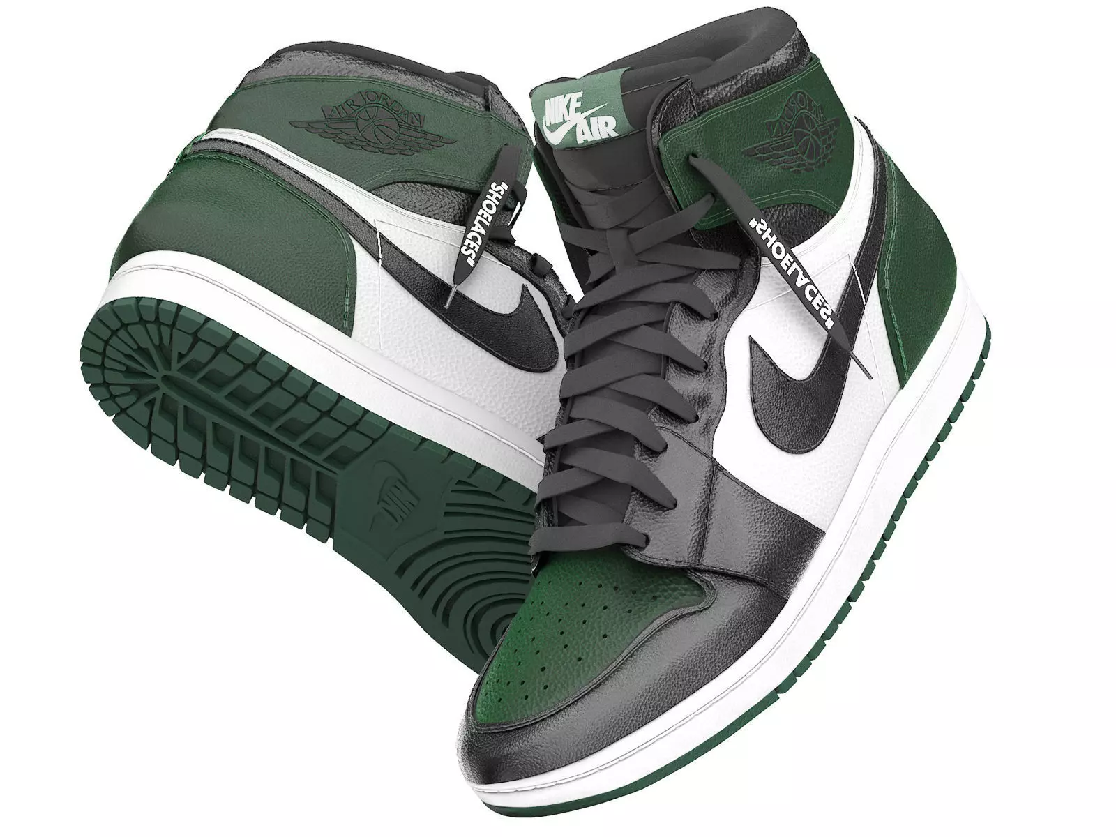 air jordan 1 retro high pine green 3D model_0