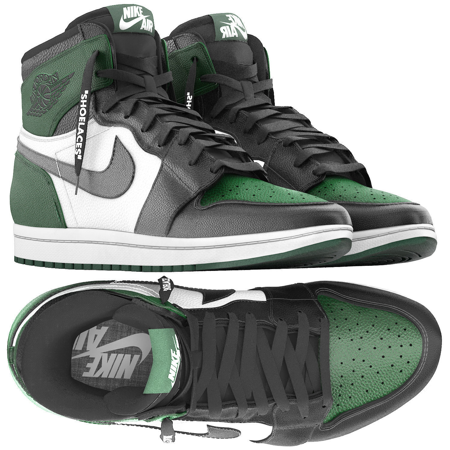 air jordan 1 retro high pine green 3D model_1