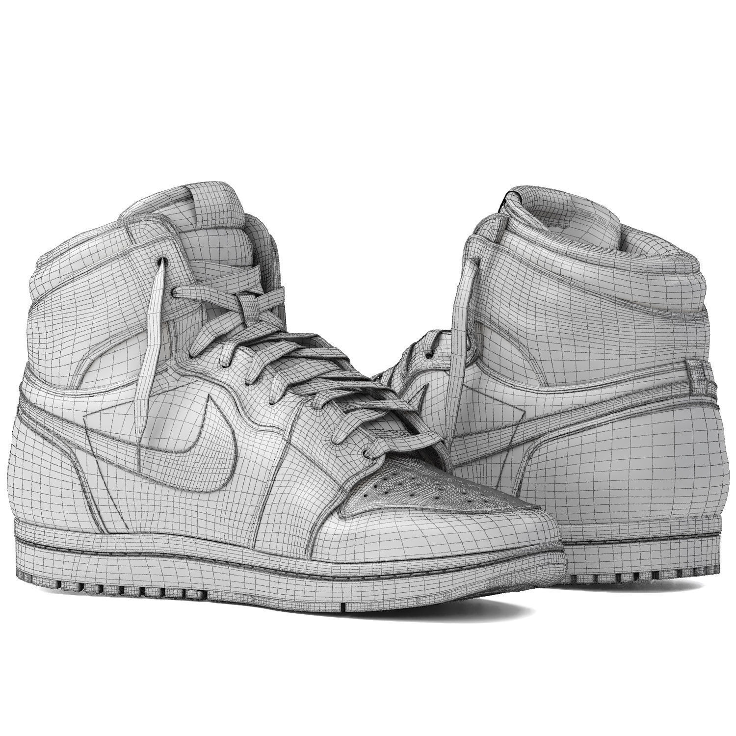 air jordan 1 retro high pine green 3D model_5