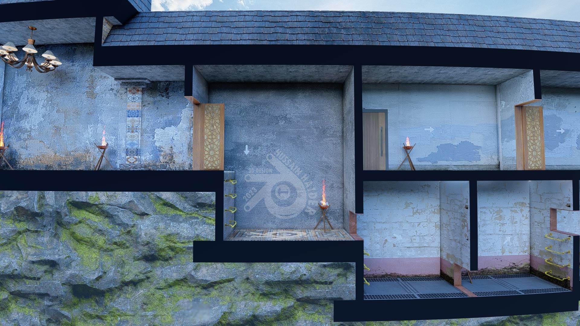 Level Design Low-poly 3D model_3