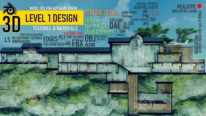 Level Design Low-poly 3D model