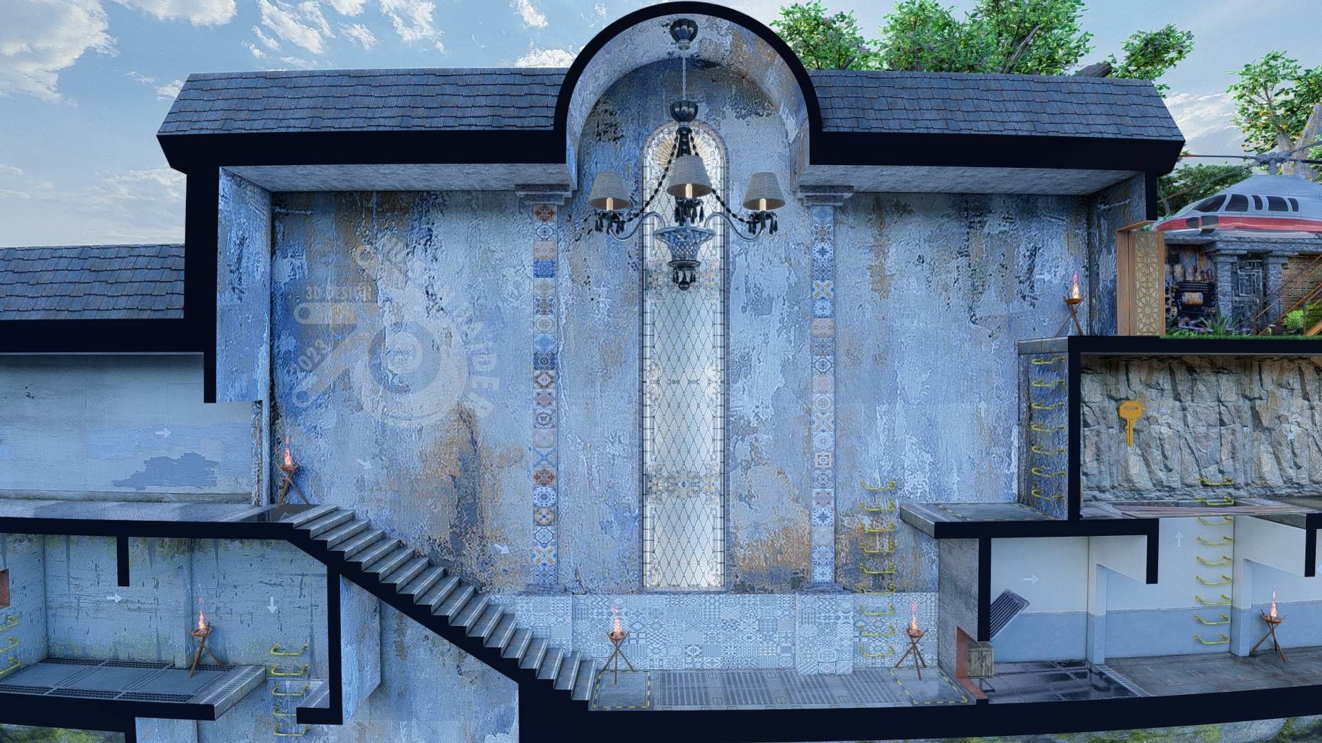 Level Design Low-poly 3D model_8