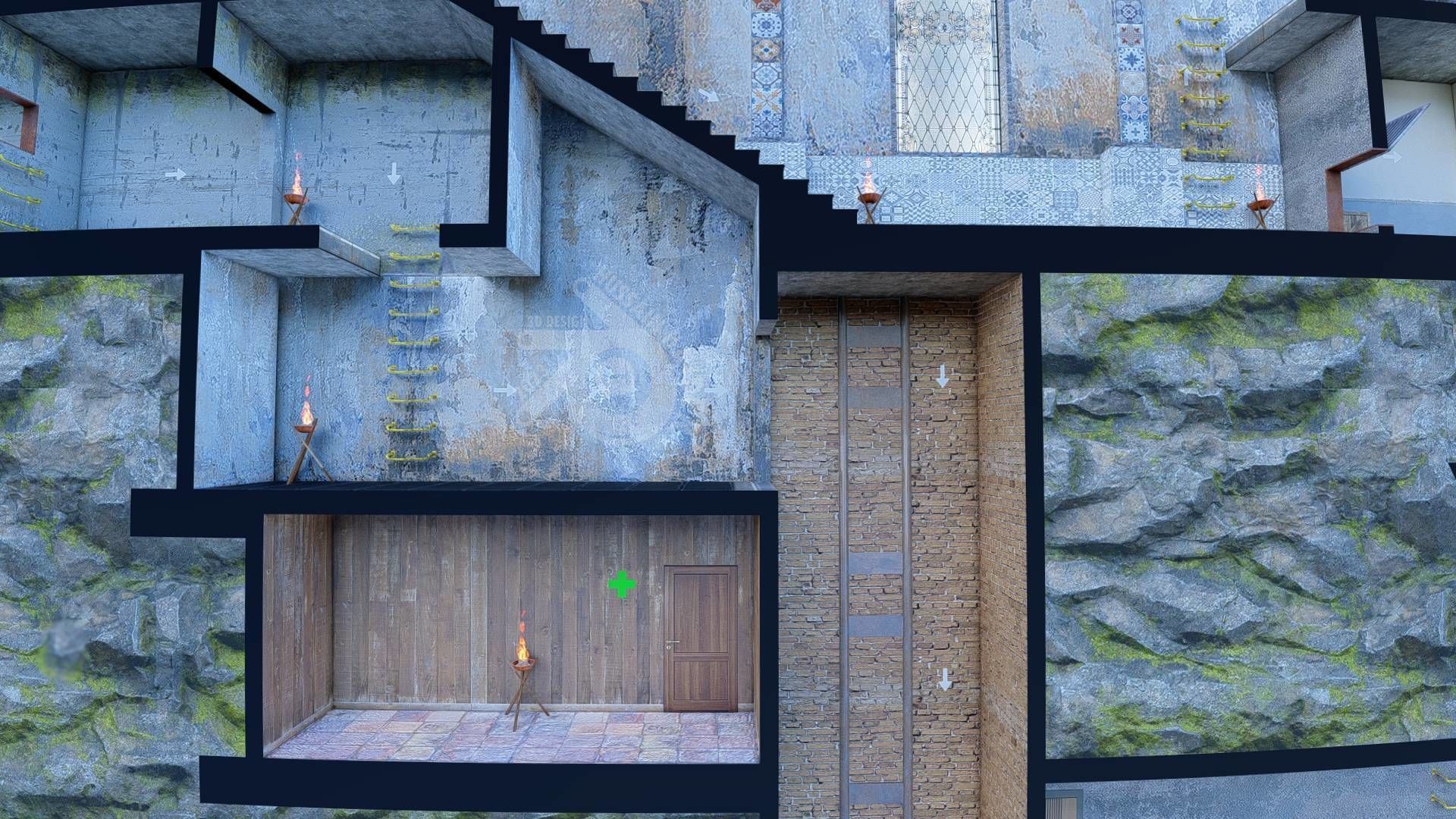 Level Design Low-poly 3D model_5