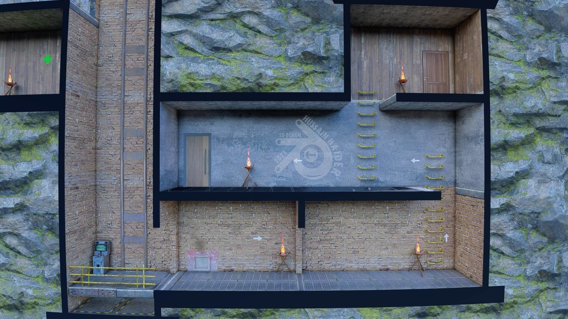 Level Design Low-poly 3D model_7