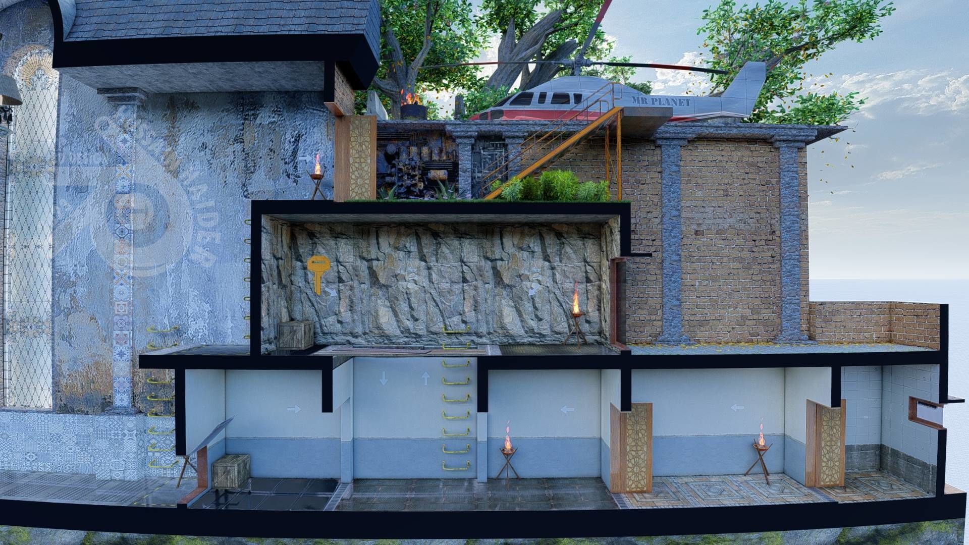 Level Design Low-poly 3D model_9