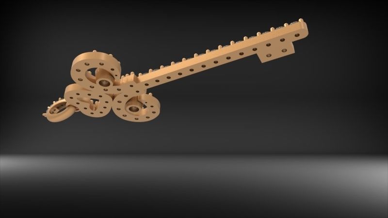 MicroPave Fleur De Lis Key Heart Pendant Necklace Jewelry 3D print model_8