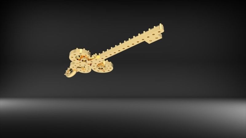 MicroPave Fleur De Lis Key Heart Pendant Necklace Jewelry 3D print model_7