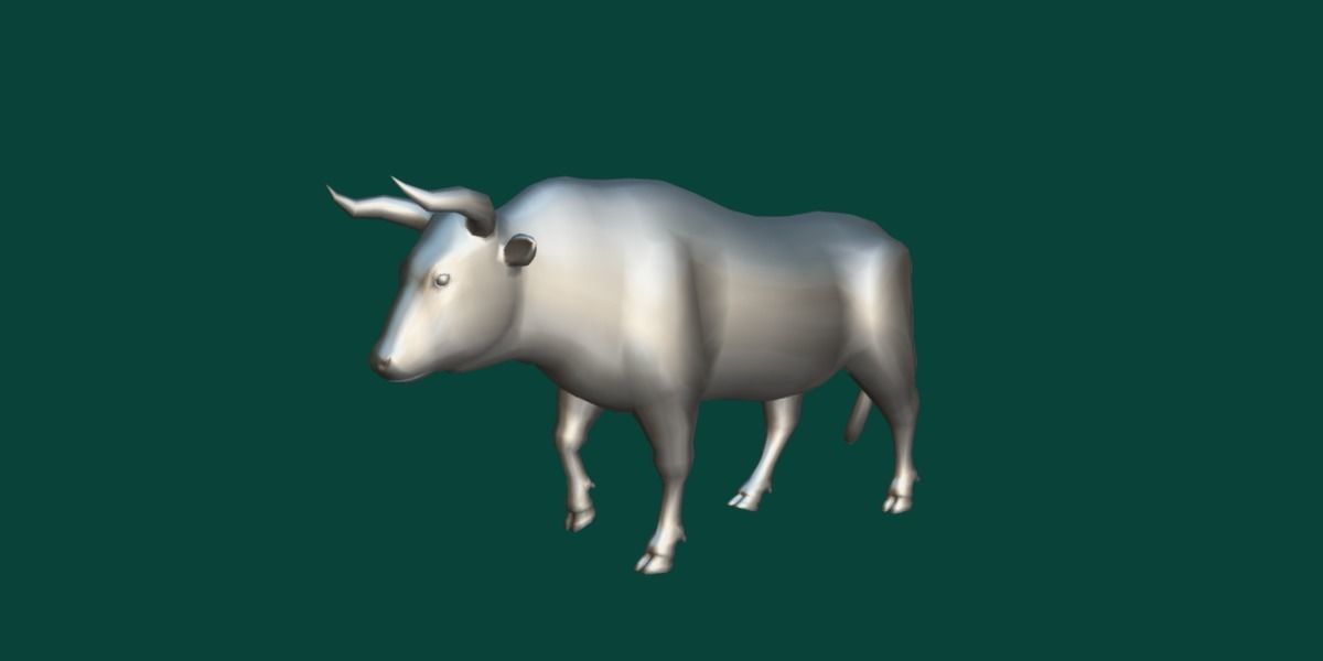 Spanish Bull Cattle Animal Low-poly 3D model_22