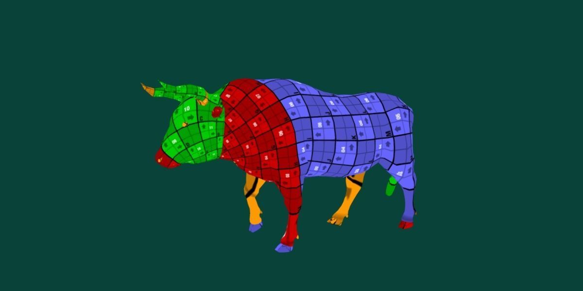 Spanish Bull Cattle Animal Low-poly 3D model_7