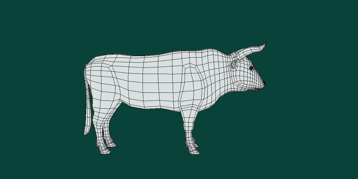 Spanish Bull Cattle Animal Low-poly 3D model_9