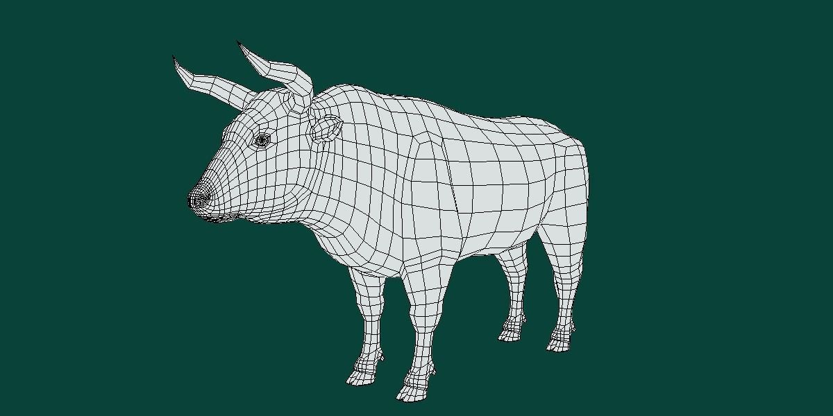 Spanish Bull Cattle Animal Low-poly 3D model_10