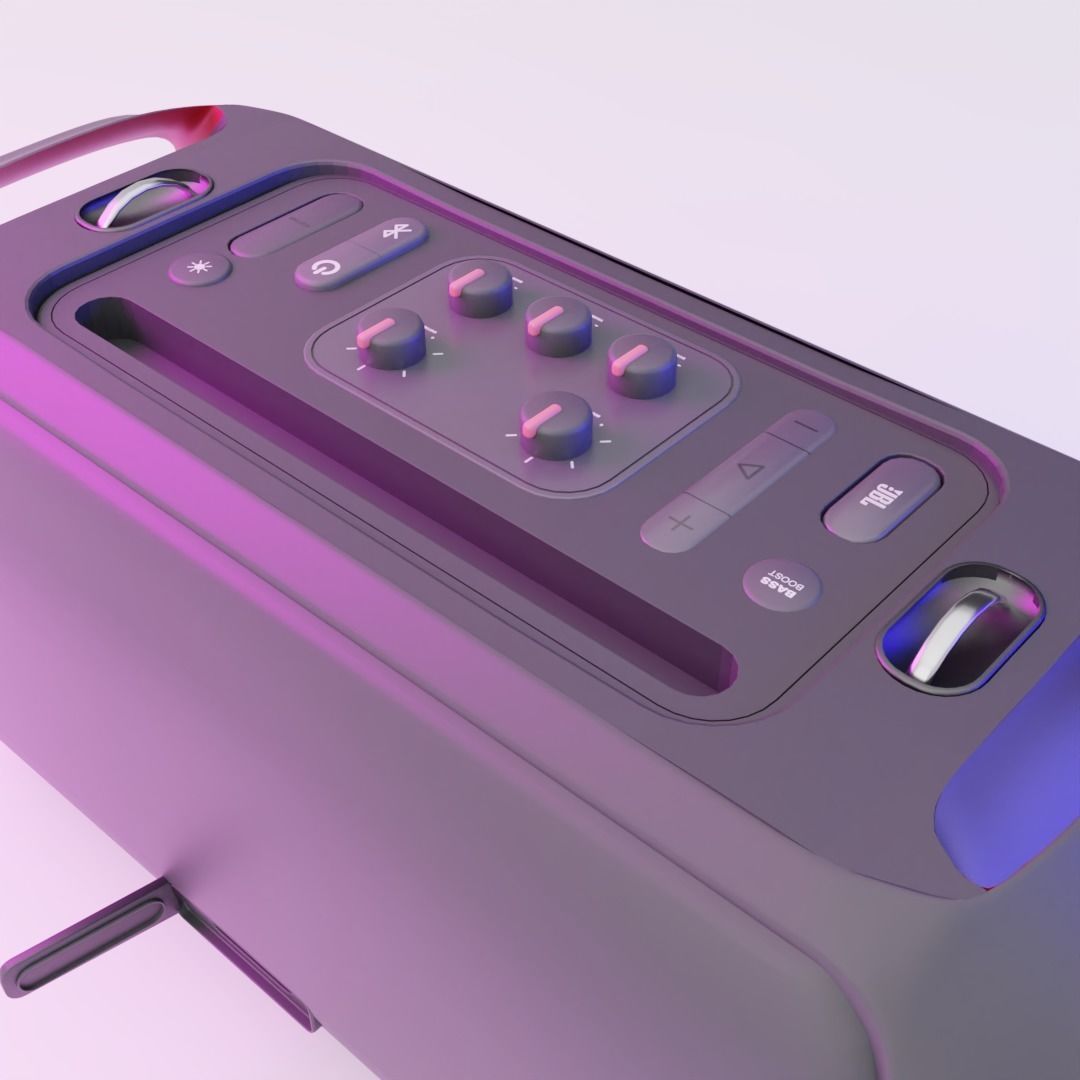 JBL PARTYBOX GO Low-poly 3D model_7