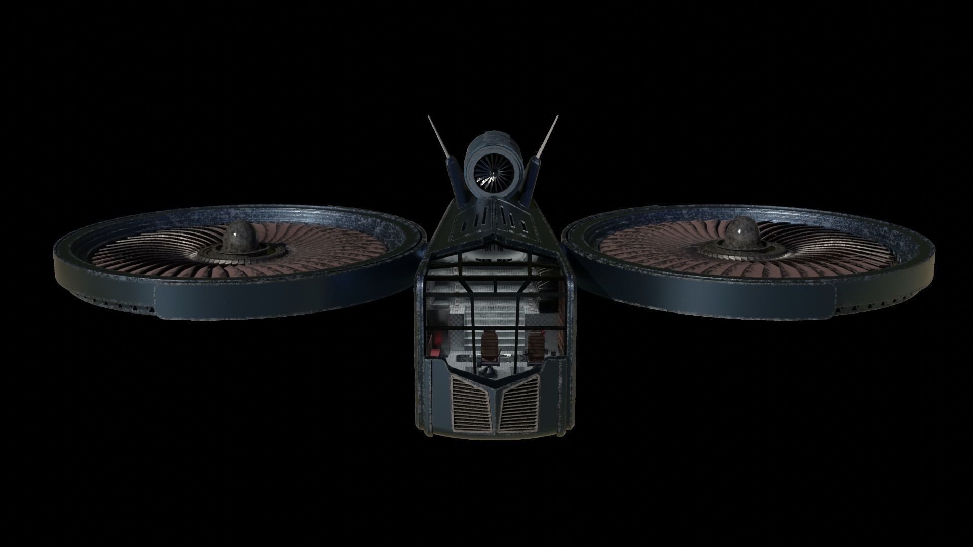 scifi helicopter 3D model_1
