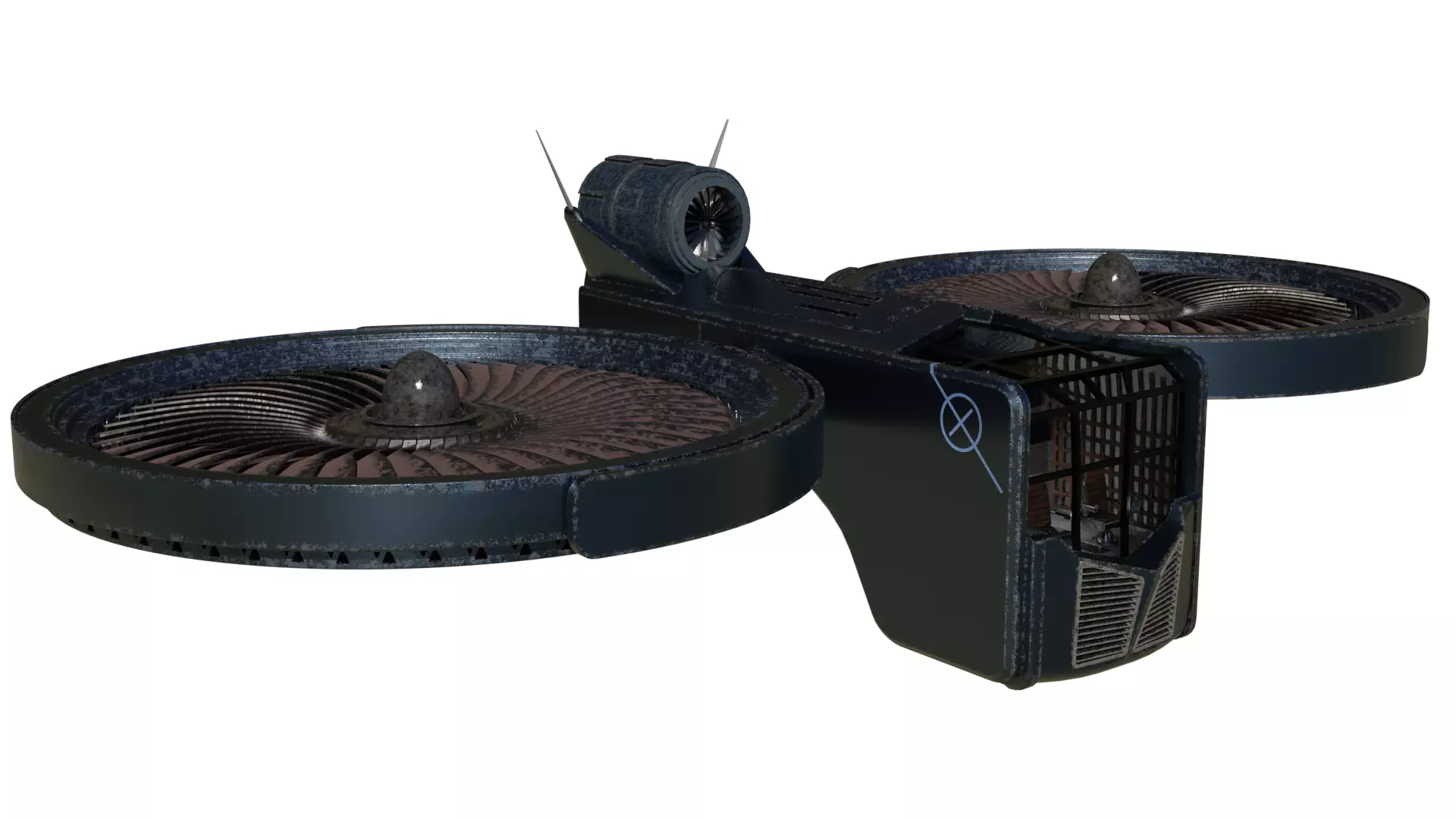 scifi helicopter 3D model_0