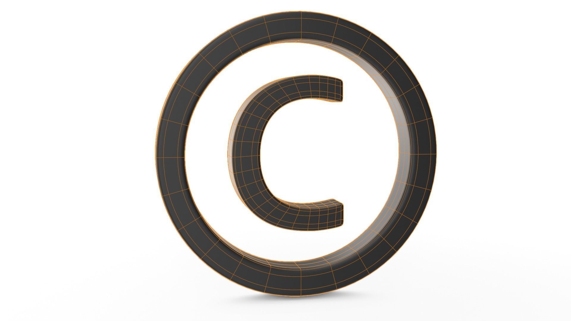 Copyright Symbol Free low-poly 3D model_5